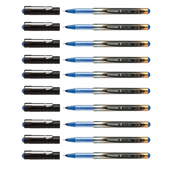 Lot de 10 stylos roller - Bleu - Pointe 0,5 mm - Xtra 805 - Schneider - Surdiscount