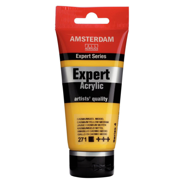 photo-Tube de peinture acrylique - Jaune Cadmium Moyen 271 - Expert Acrylic - Amsterdam