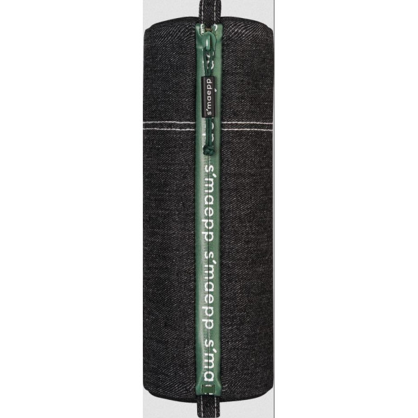 Grande trousse scolaire - Ronde - Noir - Imitation jeans - 22 x 8 cm - Brunnen