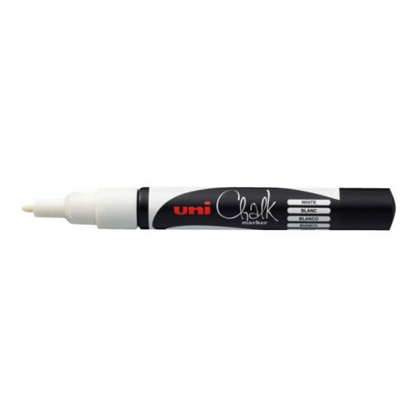 photo-Marqueur craie Uni chalk marker Uni Ball pointe moyenne blanc