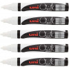 photo-Lot de 5 marqueurs craie Uni chalk marker Uni Ball pointe moyenne blanc