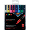 photo-Pochette de 8 marqueurs - Posca - PC3M - Pointe fine conique - Tous supports