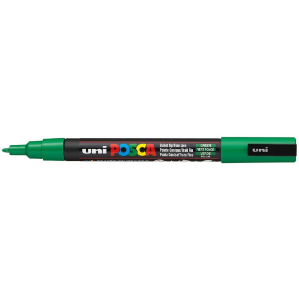 Pochette de 8 marqueurs - Posca - PC3M - Pointe fine conique - Tous supports