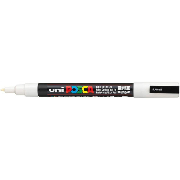 Pochette de 8 marqueurs - Posca - PC3M - Pointe fine conique - Tous supports