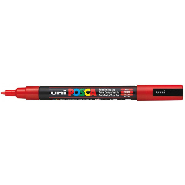 Pochette de 8 marqueurs - Posca - PC3M - Pointe fine conique - Tous supports