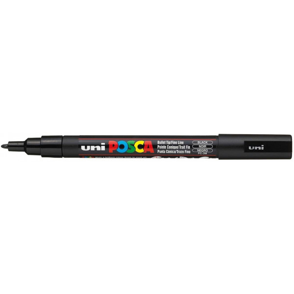Pochette de 8 marqueurs - Posca - PC3M - Pointe fine conique - Tous supports