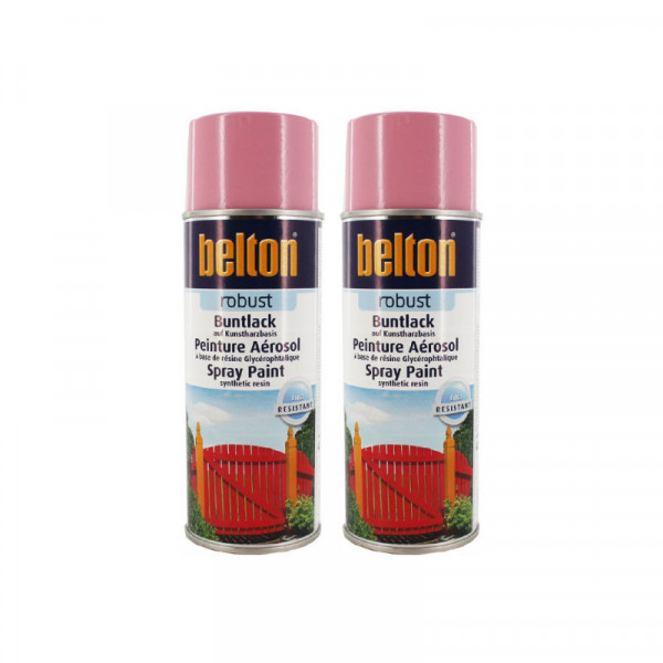 photo-Lot de 2 bombes de peinture Belton Robust Pastel Rose 400ml