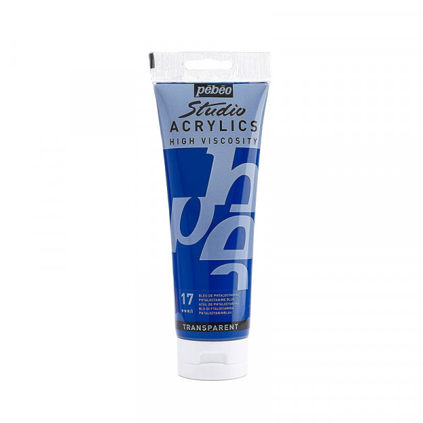 photo-Tube de peinture acrylique - Bleu de phtalocyanine - Pébéo - Studio - 100 ml