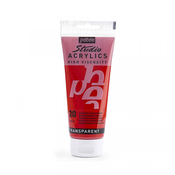 photo-Tube de peinture acrylique - Ecarlate quinacridone - Pébéo - Studio - 100 ml