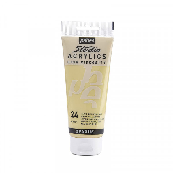 photo-Tube de peinture acrylique - Jaune de Naples - Pébéo - Studio - 100 ml
