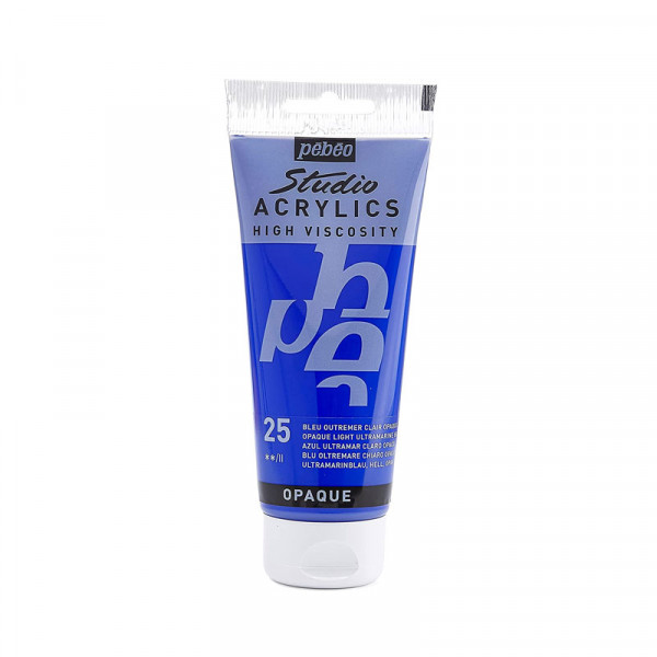 photo-Tube de peinture acrylique - Bleu outremer clair - Pébéo - Studio - 100 ml