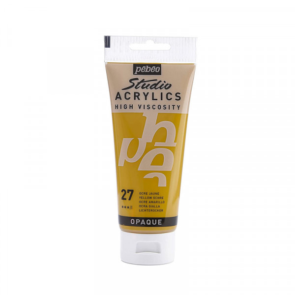 photo-Tube de peinture acrylique - Ocre jaune - Pébéo - Studio - 100 ml