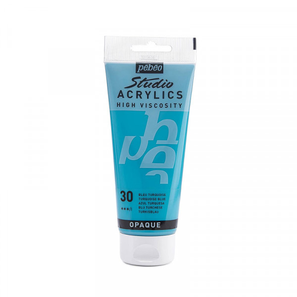 photo-Tube de peinture acrylique - Bleu turquoise - Pébéo - Studio - 100 ml