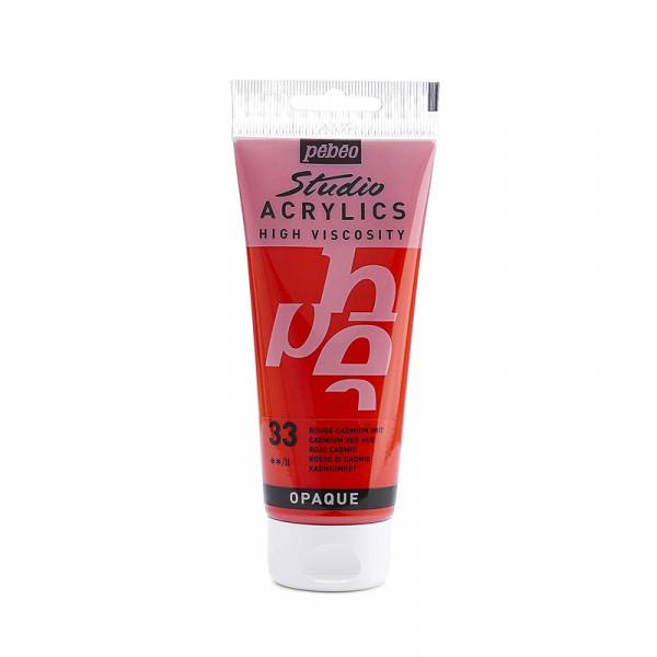 photo-Tube de peinture acrylique - Rouge cadmium imitation - Pébéo - Studio - 100 ml