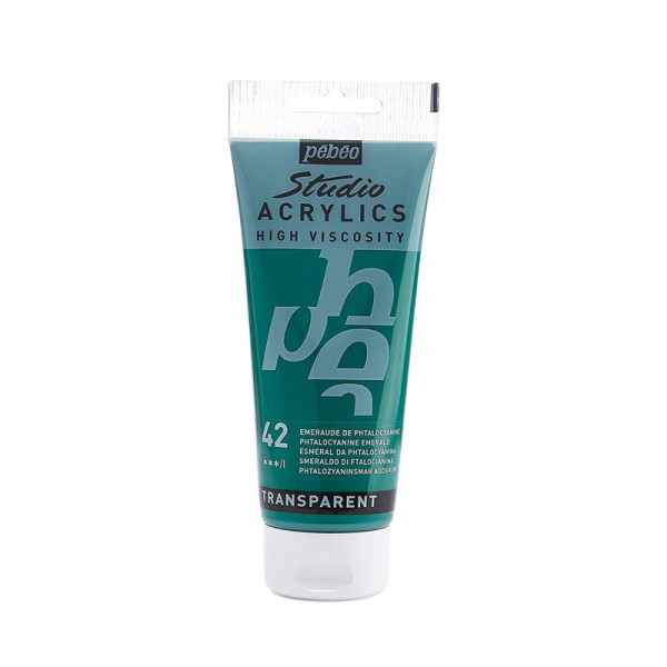 photo-Tube de peinture acrylique - Emeraude de phtalocyanine - Pébéo - Studio - 100 ml