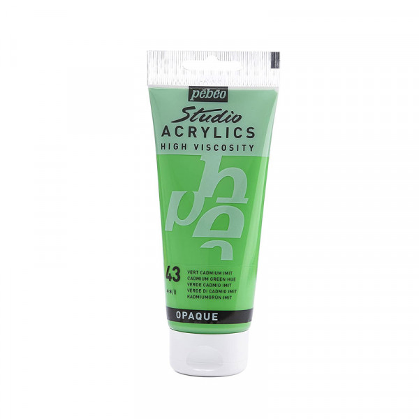 photo-Tube de peinture acrylique - Vert cadmium imitation - Pébéo - Studio - 100 ml