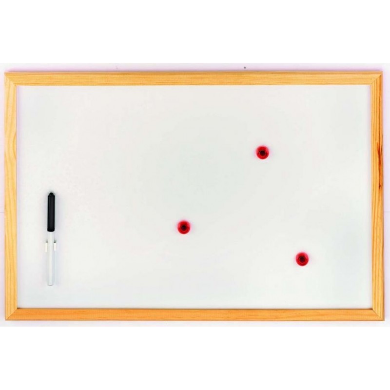 Tableau Blanc Magnétique 20x30cm Avec Cadre Bois - Effaçable à Sec - Pour Bureau, école, Maison - 7