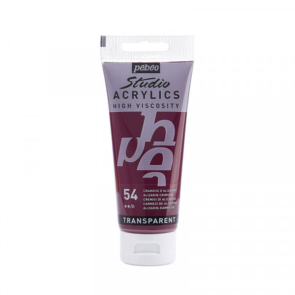 photo-Tube de peinture acrylique - Cramoisi d'alizarine - Pébéo - Studio - 100 ml