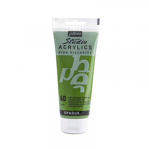 photo-Tube de peinture acrylique - Vert oxyde de chrome - Pébéo - Studio - 100 ml