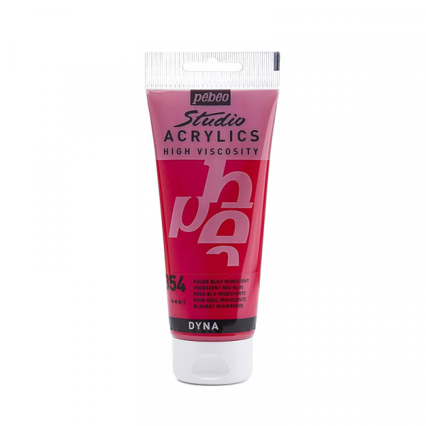 photo-Tube de peinture acrylique - Métallisé - Rouge bleu iridescent - Pébéo - Studio - 100 ml