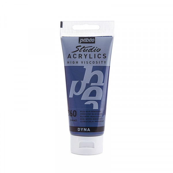 photo-Tube de peinture acrylique - Métallisé - Bleu noir iridescent - Pébéo - Studio - 100 ml
