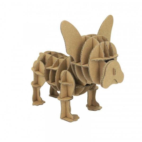 photo-Petit chien en carton - A assembler - Bulldog - CTOP