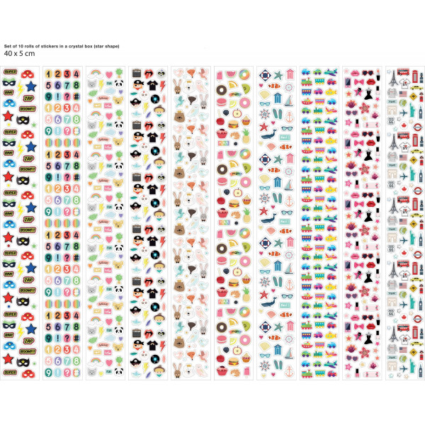 Gommettes - Stickers  - Boîte de 940 pièces - Animaux - Voiture - Chiffres