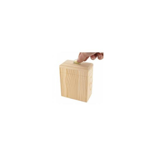 photo-Tirelire en bois - Personnalisable - 10 x 5,5 x 3 cm - CTOP