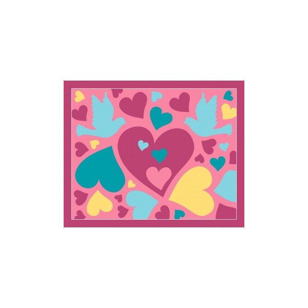 6 cartes sable paillette - Cœurs nounours - Activités pour enfant
