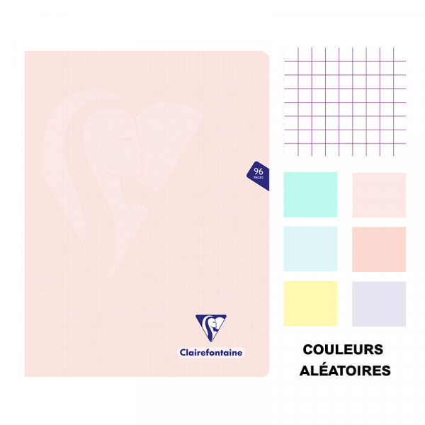 Cahier - 24x32(cm) - Petits carreaux - 96 pages - couverture en polypro - sans spirale - Clairefontaine