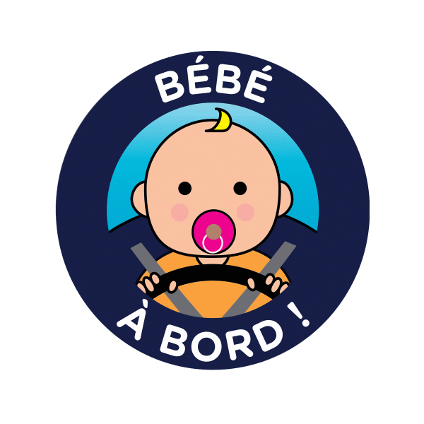 photo-Stickers pour voiture - Bébé à bord - Electrostatique - 15 cm