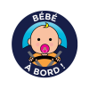 photo-Stickers pour voiture - Bébé à bord - Electrostatique - 15 cm