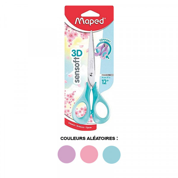 Ciseaux scolaires - Ergonomique - 16 cm - Sensoft Pastel - Maped