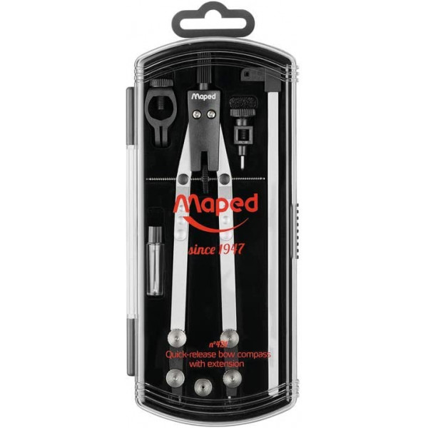 photo-Compas technique - Réglage rapide - Métal - Coffret 4 pièces - Maped