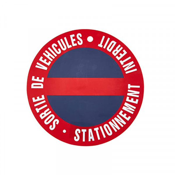 photo-Sticker - Stationnement interdit - Sortie de véhicules - Non adhésif - 25cm diamètre