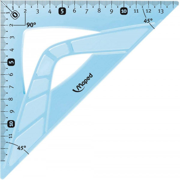 Set de traçage - Règle - Rapporteur - 2 équerres - Plastique - Incassable - Maped