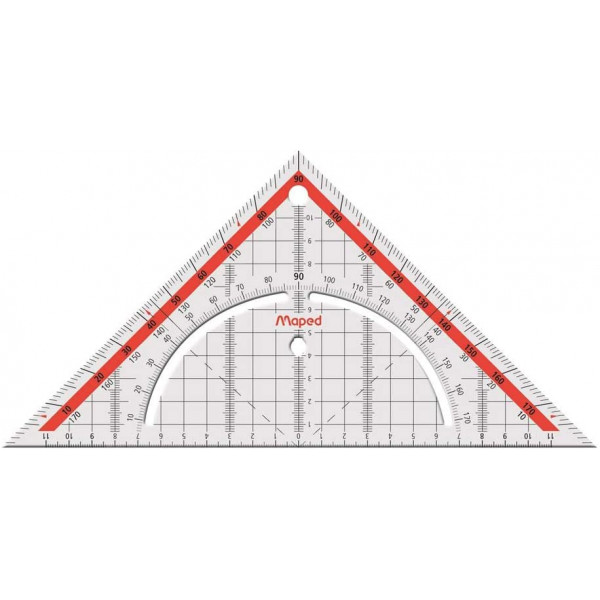 Equerre géométrique - Scolaire - 45° - Hypoténuse 26 cm - Geotechnic - Maped