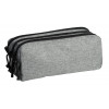 photo-Trousse - Scolaire - Gris - Rectangulaire - 3 compartiments - School