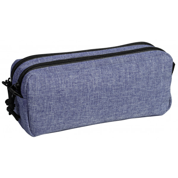Trousse - Scolaire - Bleu - Rectangulaire - 2 compartiments - School