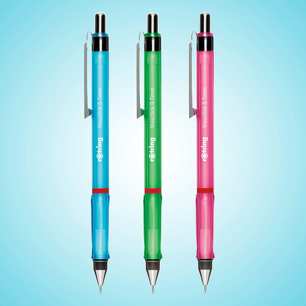 Lot de 3 porte-mines - 0,7 mm - HB - Rechargeable - Visuclick 0.7 - Rotring