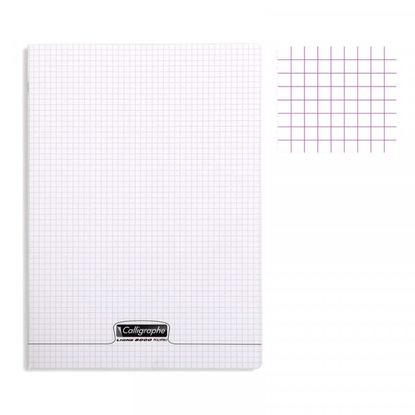 photo-Cahier - 24x32(cm) - Petits carreaux - 48 pages - couverture en polypro - sans spirale - Clairefontaine - Calligraphe