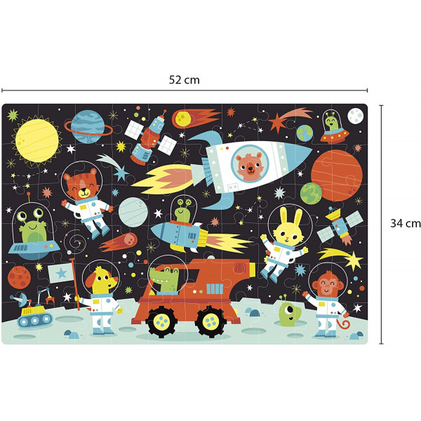 Puzzle - Enfant - 60 pièces - Les animaux dans l'espace - Apli Kids
