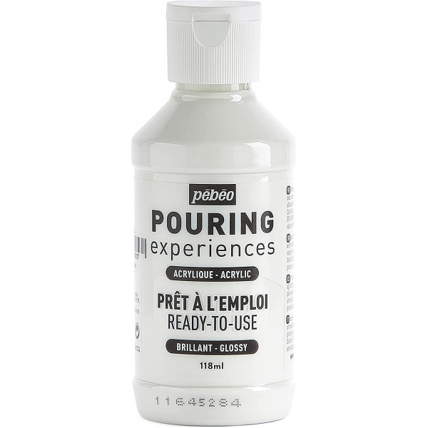 photo-Peinture acrylique - Pouring - Pébéo - Blanc de titane - 118 ml