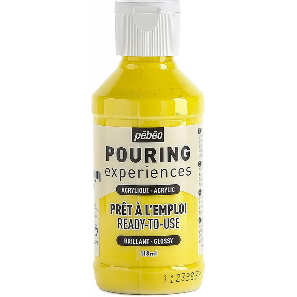 photo-Peinture acrylique - Pouring - Pébéo - Jaune primaire - 118 ml