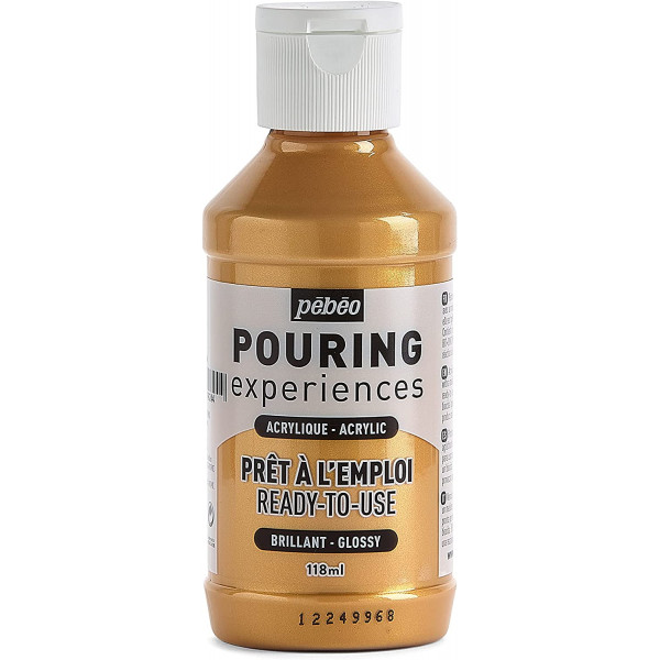 photo-Peinture acrylique - Pouring - Pébéo - Or métallique - 118 ml