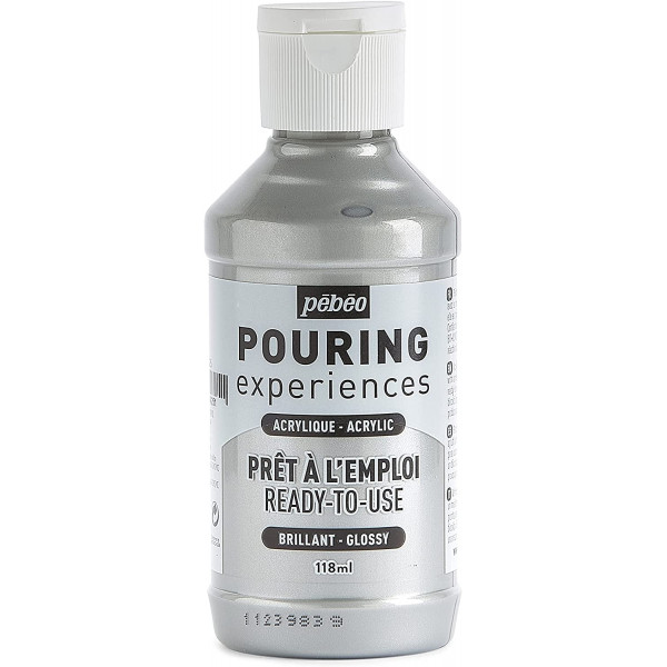 photo-Peinture acrylique - Pouring - Pébéo - Argent - 118 ml