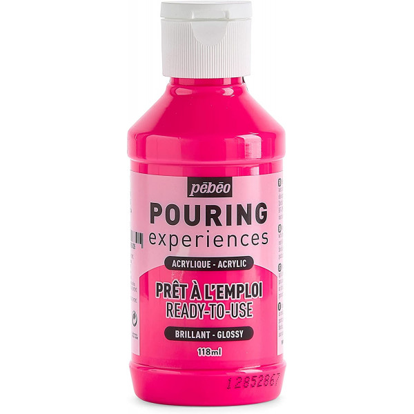 photo-Peinture acrylique - Pouring - Pébéo - Rose fluorescent - 118 ml