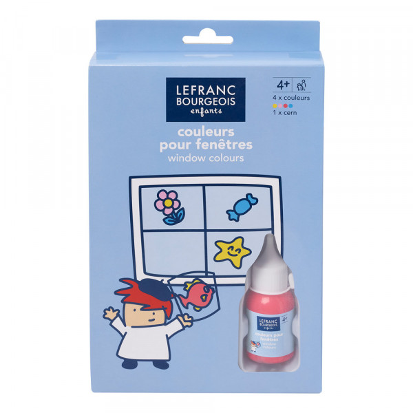photo-Kit peinture pour fenêtres - 4 couleurs - Motifs - Assortiment - Lefranc Bourgeois