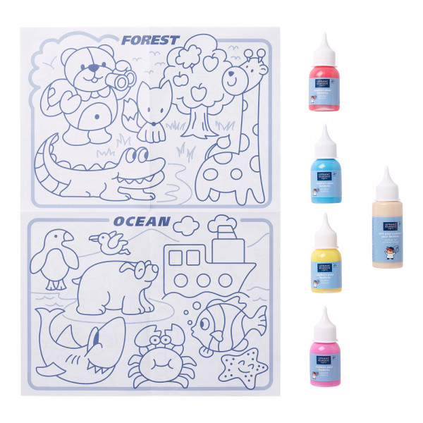 Kit peinture pour fenêtres - 4 couleurs - Motifs - Assortiment - Lefranc Bourgeois
