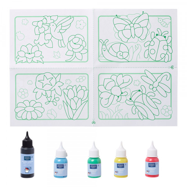 Kit peinture pour fenêtres - 4 couleurs - Motifs - Assortiment - Lefranc Bourgeois